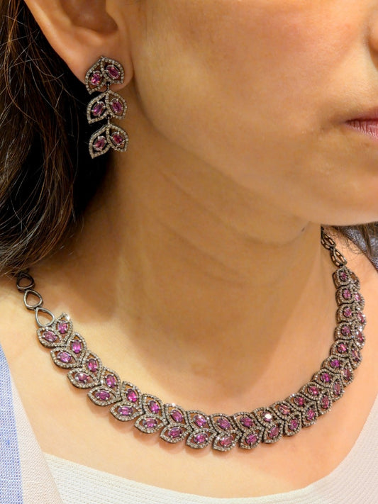 RUTILE DIAMOND NECKLACE IN VICTORIAN