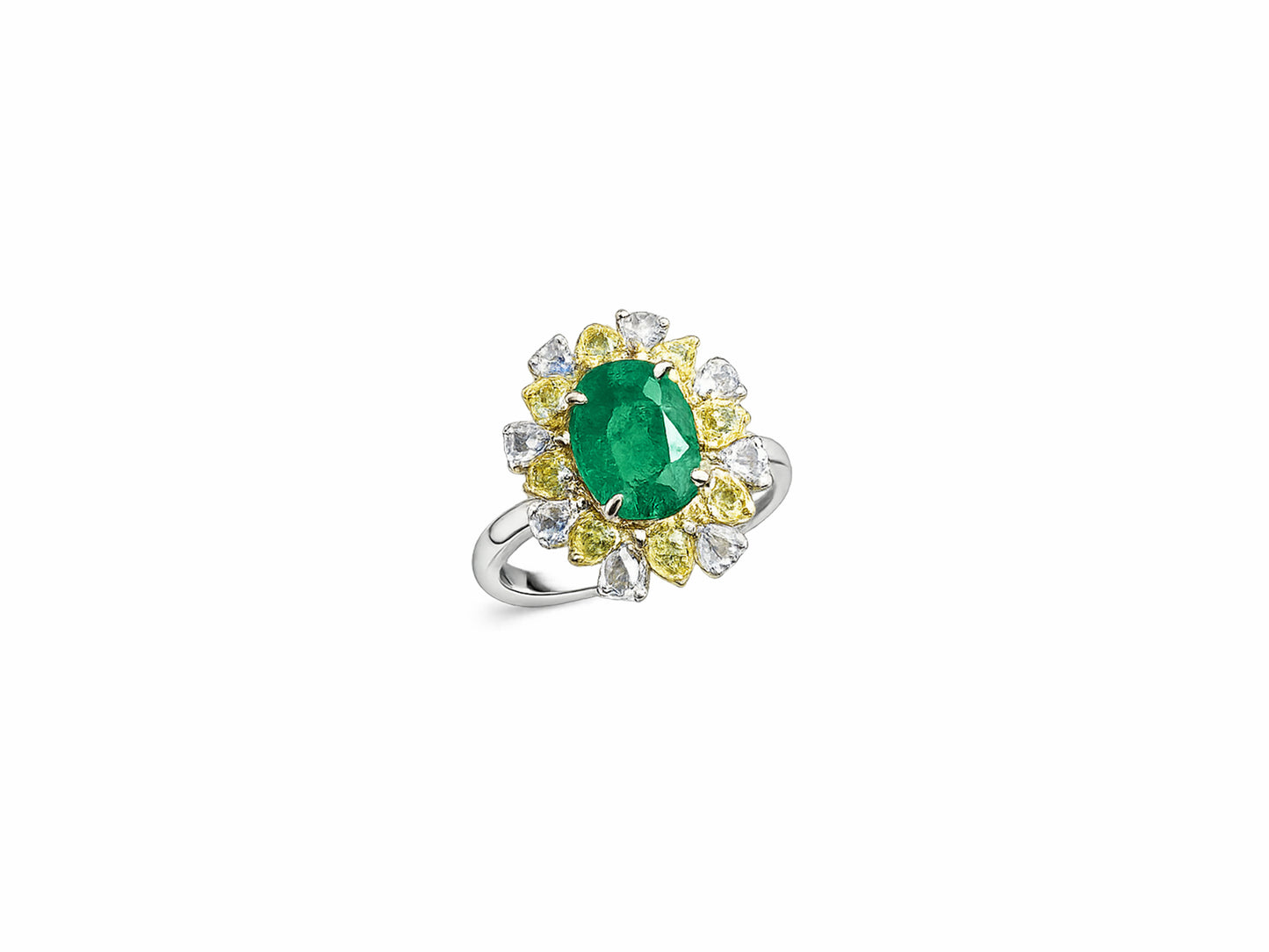 Emerald Floral Ring