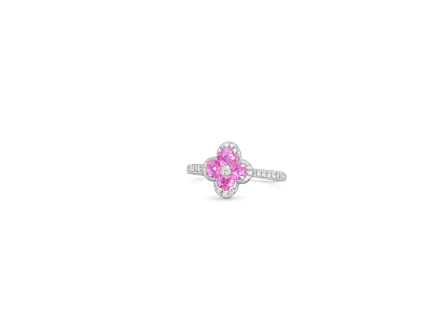 Pink Sapphire Diamond Ring