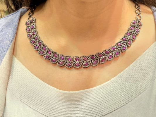 RUTILE DIAMOND NECKLACE IN VICTORIAN