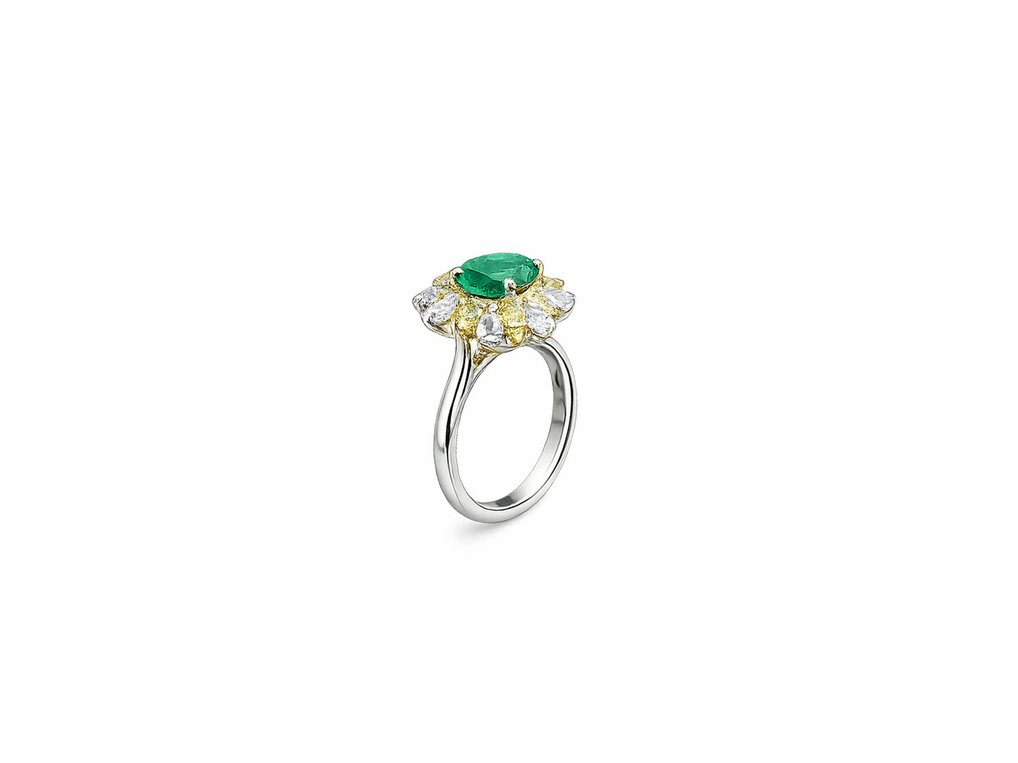 Emerald Floral Ring