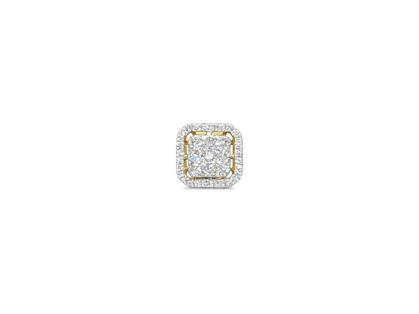 Square Diamond Halo Studs