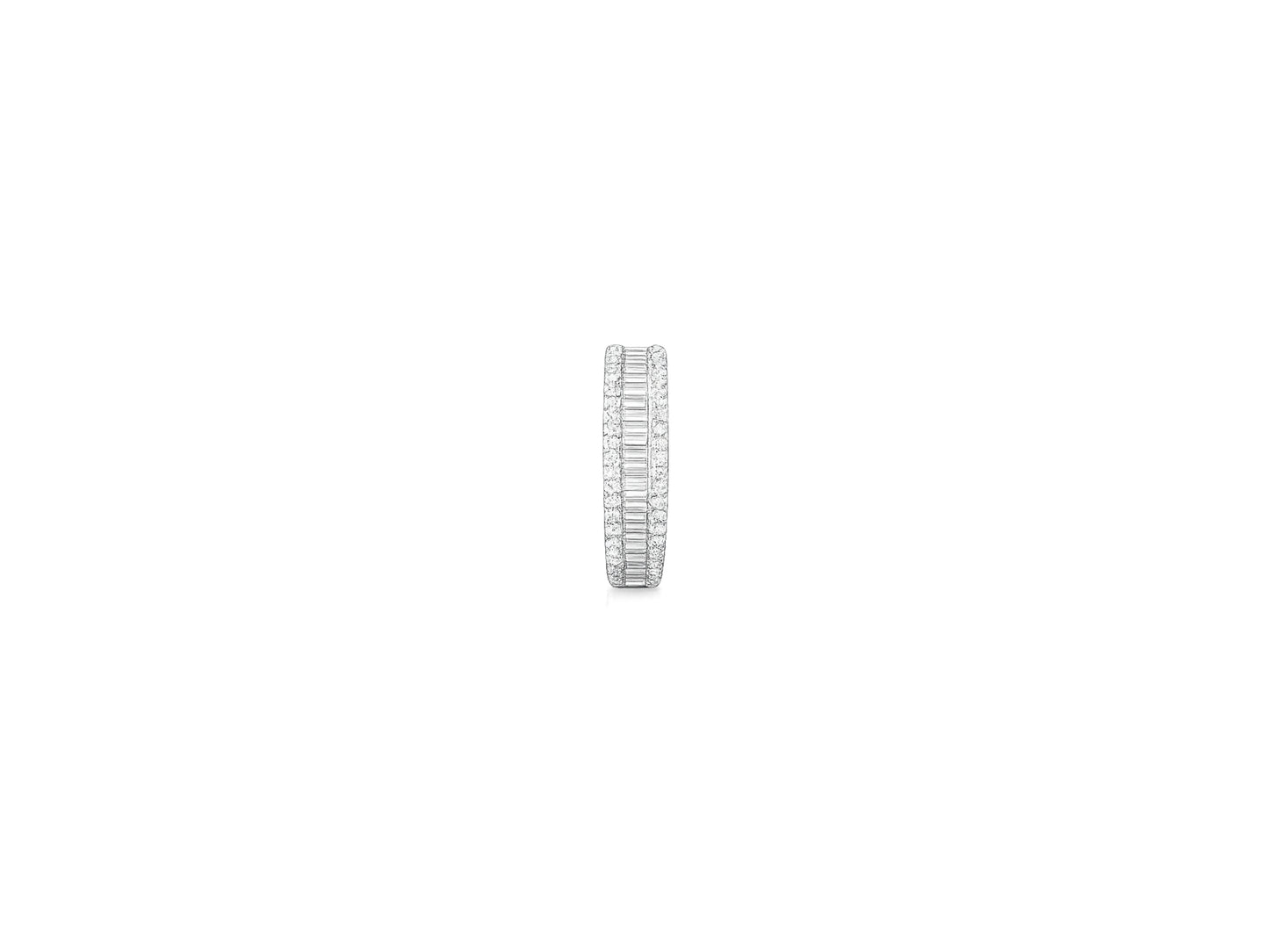 Baguette Diamond Half Hoop Earrings
