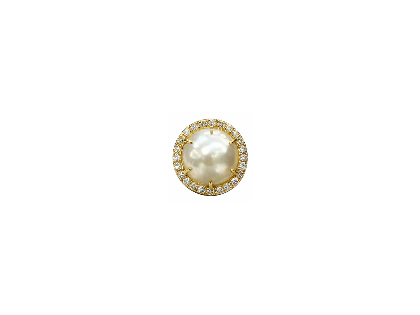 Diamond Halo Pearl Studs