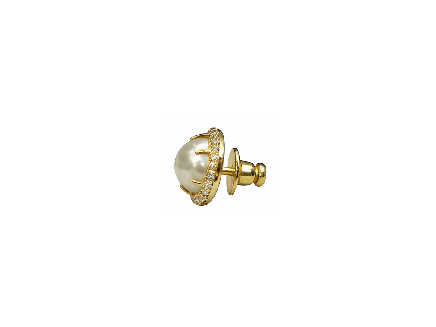 Diamond Halo Pearl Studs