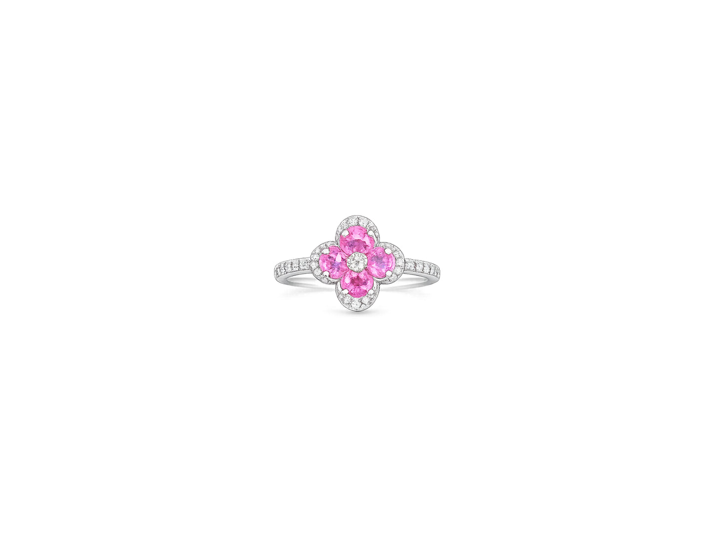 Pink Sapphire Diamond Ring