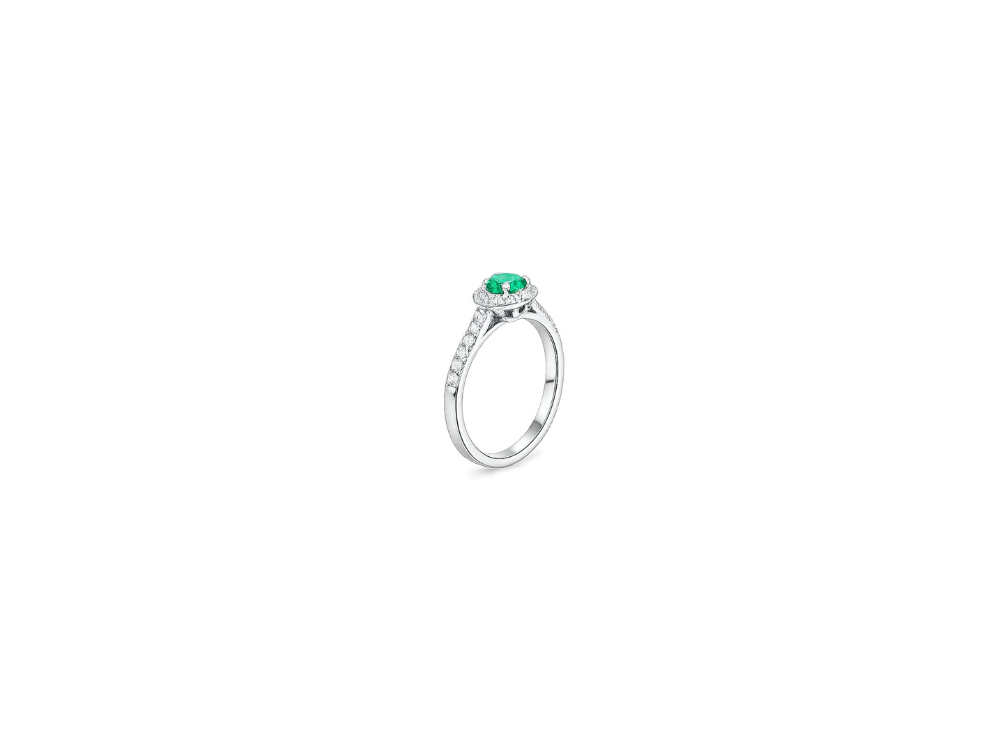 Oval Emerald Diamond Halo Ring