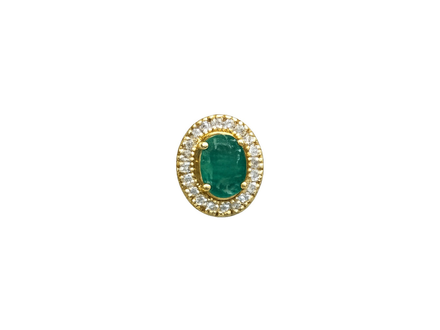 Oval Emerald Diamond Studs