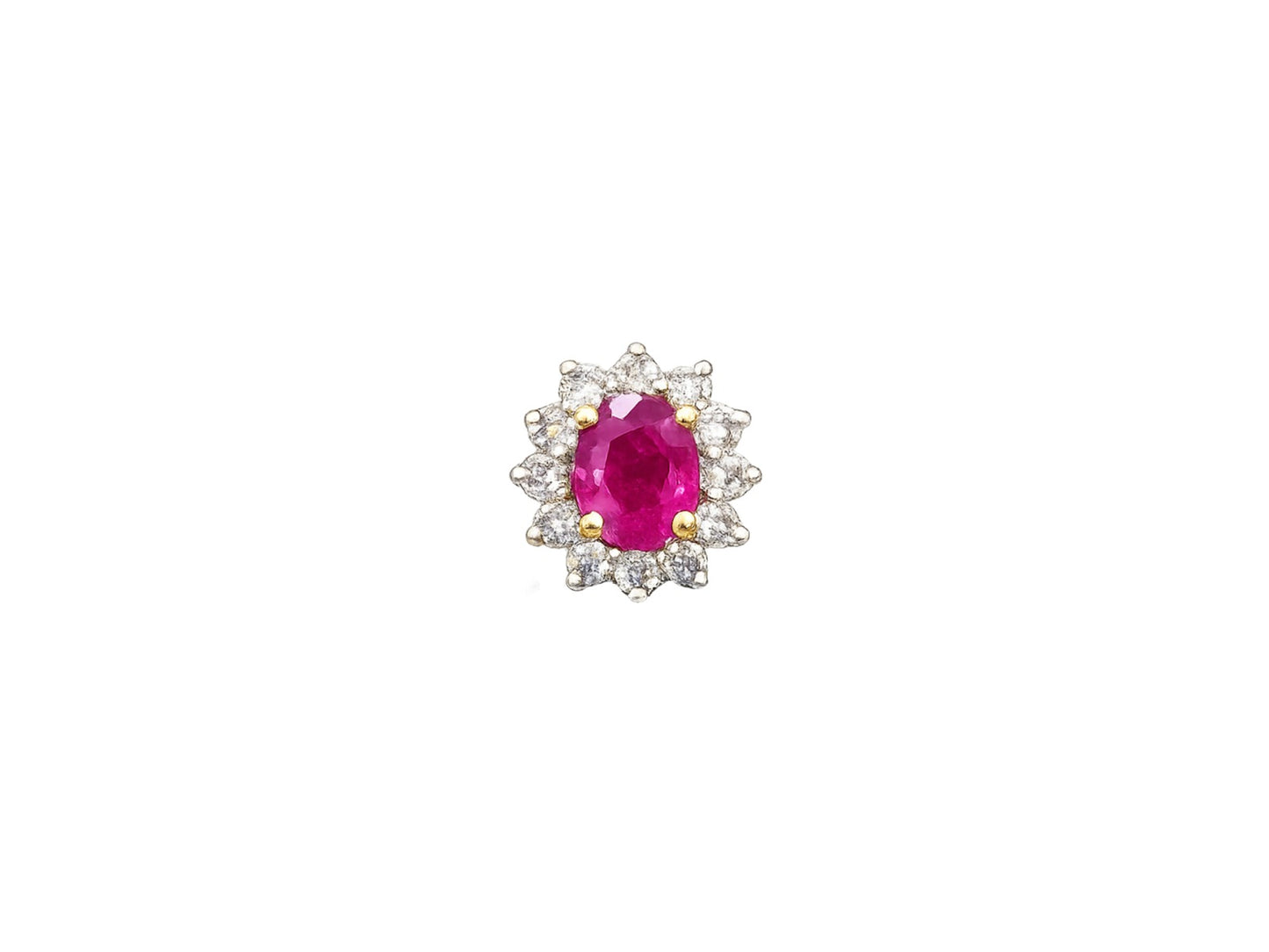 Ruby Diamond Flower Studs