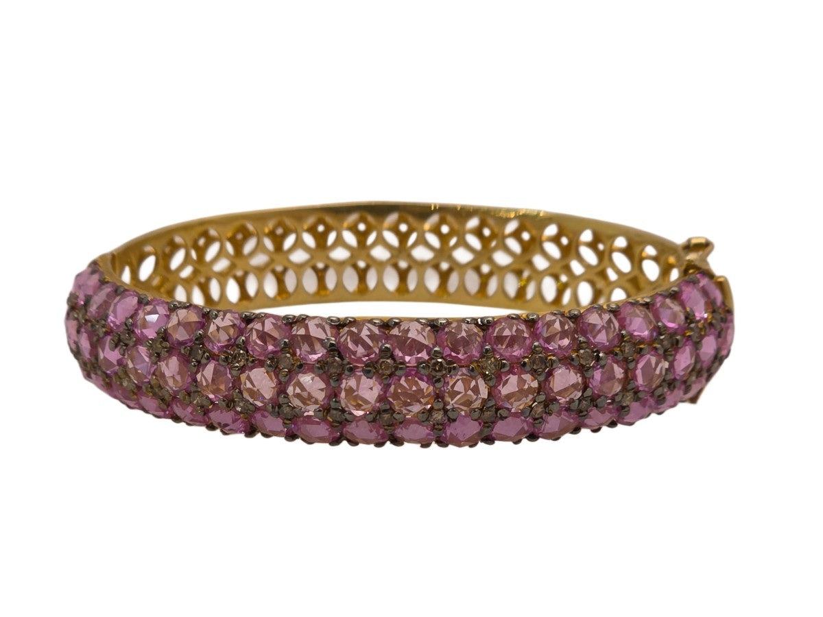PINK SAPPHIRE DIAMOND BANGLE IN VICTORIAN
