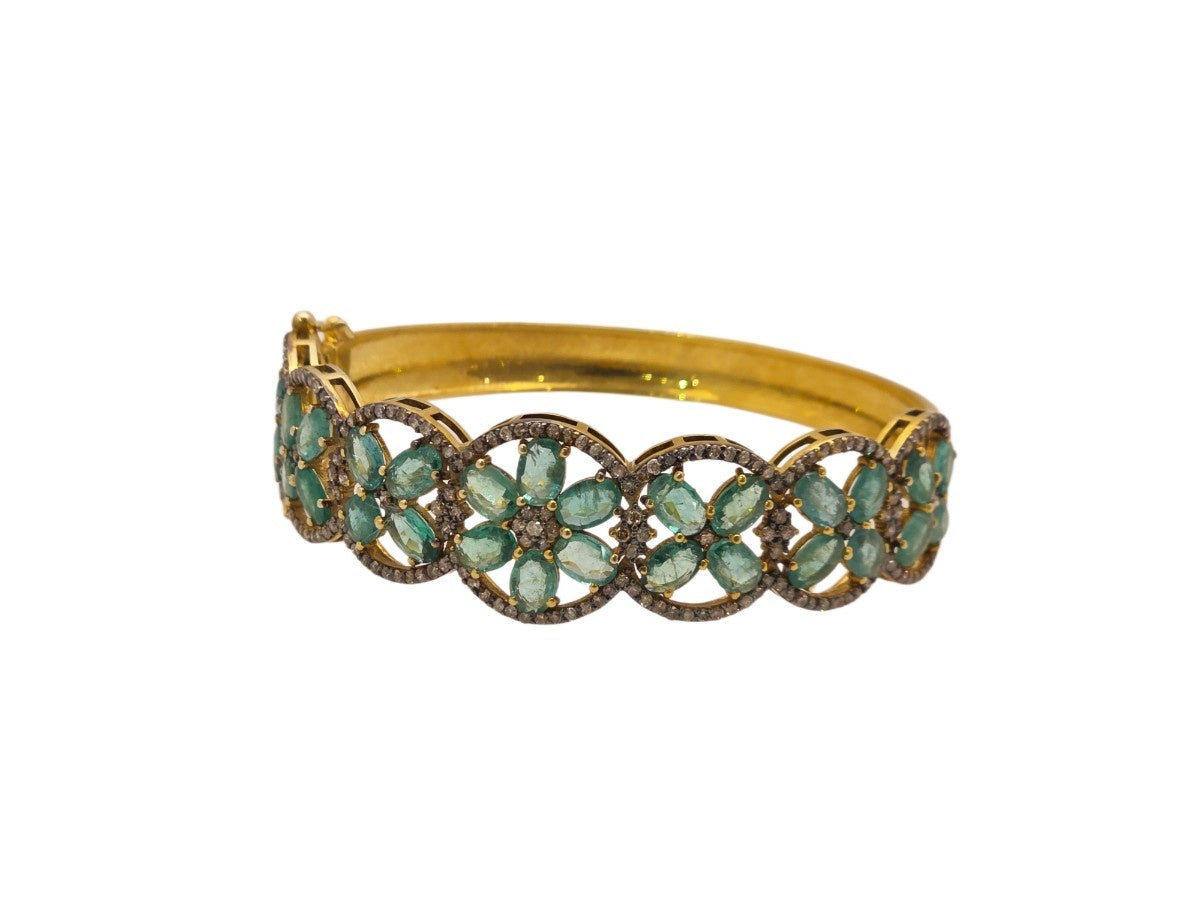 EMERALD DIAMOND BANGLE IN VICTORIAN