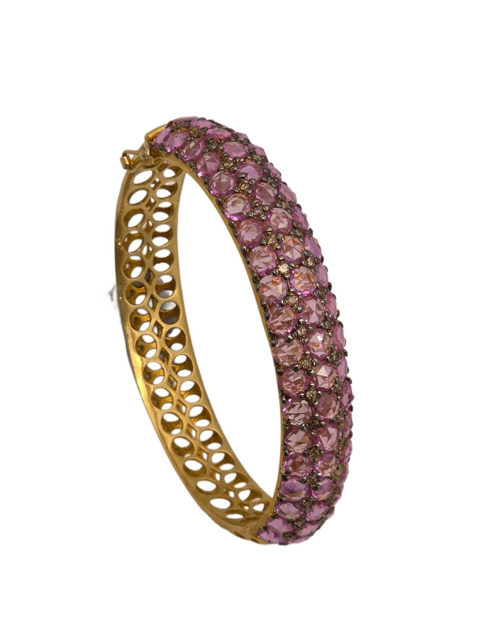 PINK SAPPHIRE DIAMOND BANGLE IN VICTORIAN